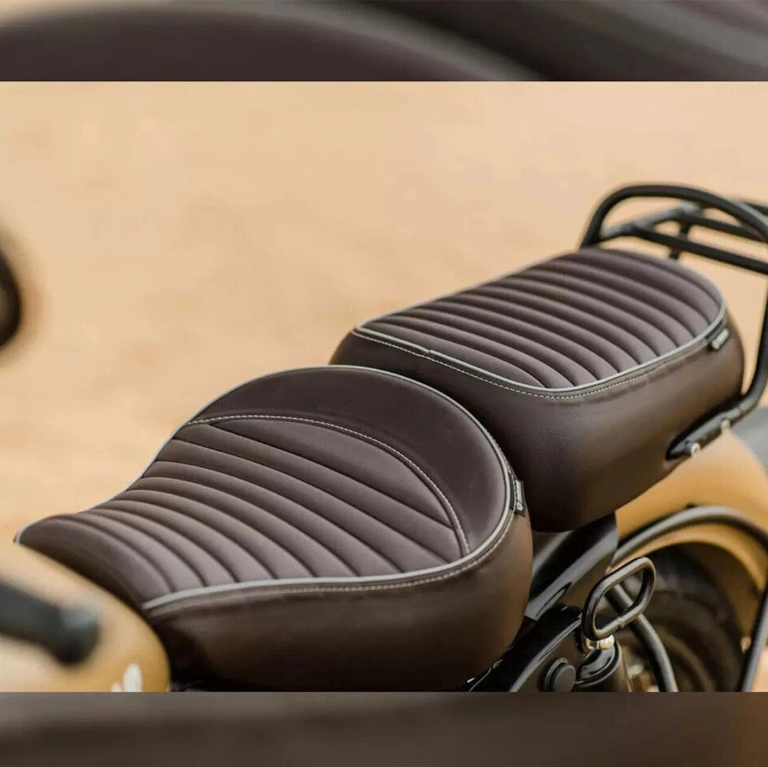 For Royal Enfield All New Classic 350 Brown Touring Rider Seat With Seat Spring