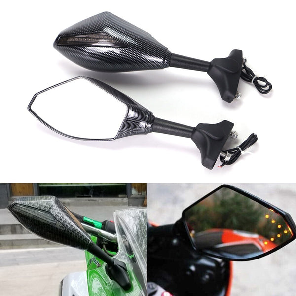 Racing Rearview Mirrors & Turn Signals LED For Triumph Daytona 675/R Carbon