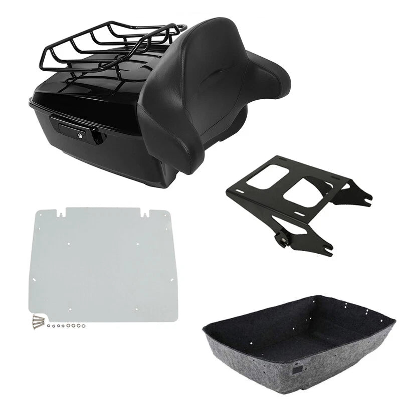 King Trunk Backrest Luggage Mount Rack Plate Fits For Harley Electra Glide 14-26