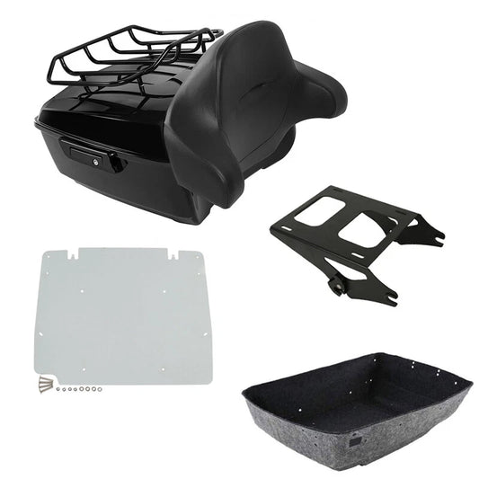 King Trunk Backrest Luggage Mount Rack Plate Fits For Harley Electra Glide 14-26