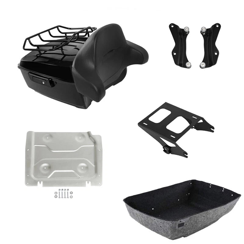 King Trunk Pad Mount Rack Plate Docking Fit For Harley Touring Fltrx 14-26 Black