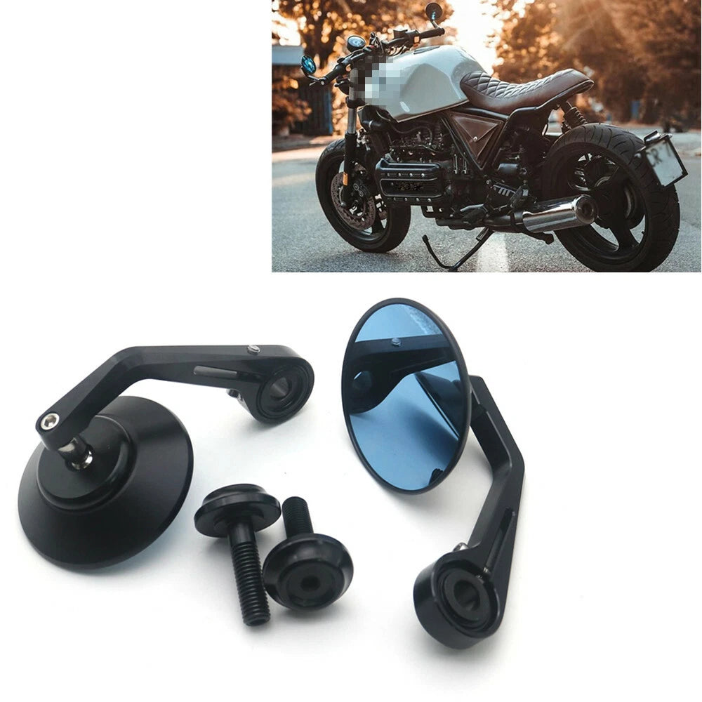 Black CNC Handlebar end Side Mirror 12mm Bolt-on For BMW R nineT Scrambler Urban