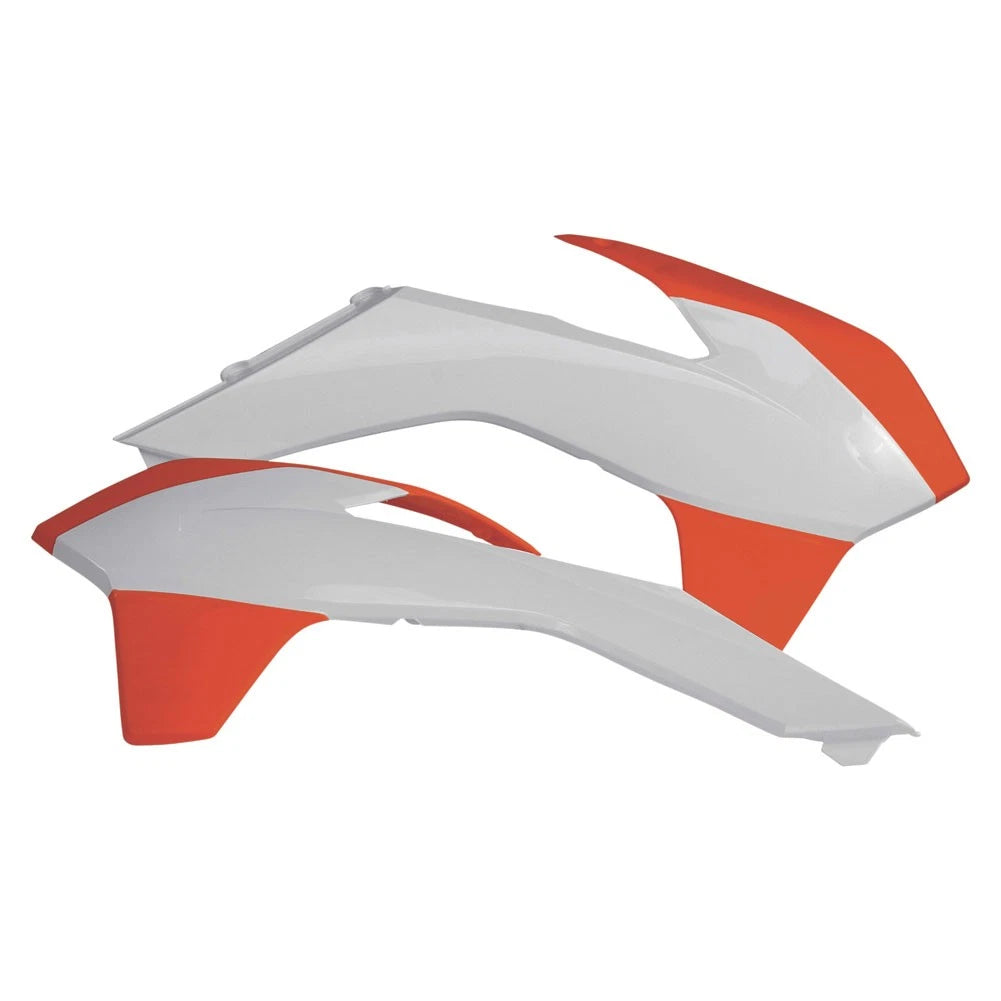 Acerbis Radiator Scoops 16 KTM Orange/White For KTM 125 SX 2013-2015