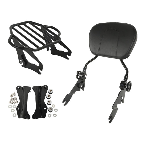 Backrest Sissy Bar Luggage Rack & 4 Point Docking Fit For Harley Touring 2014-24