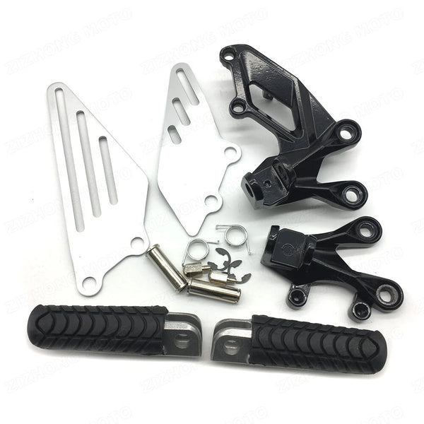 Black Front Foot Peg Bracket Fit for 2006-2018 Kawasaki Ninja ZX14 ZX14R ZZR1400