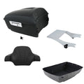 Matte Black King Trunk Backrest Pad Mounting Rack Fit For Harley Touring '97-'08