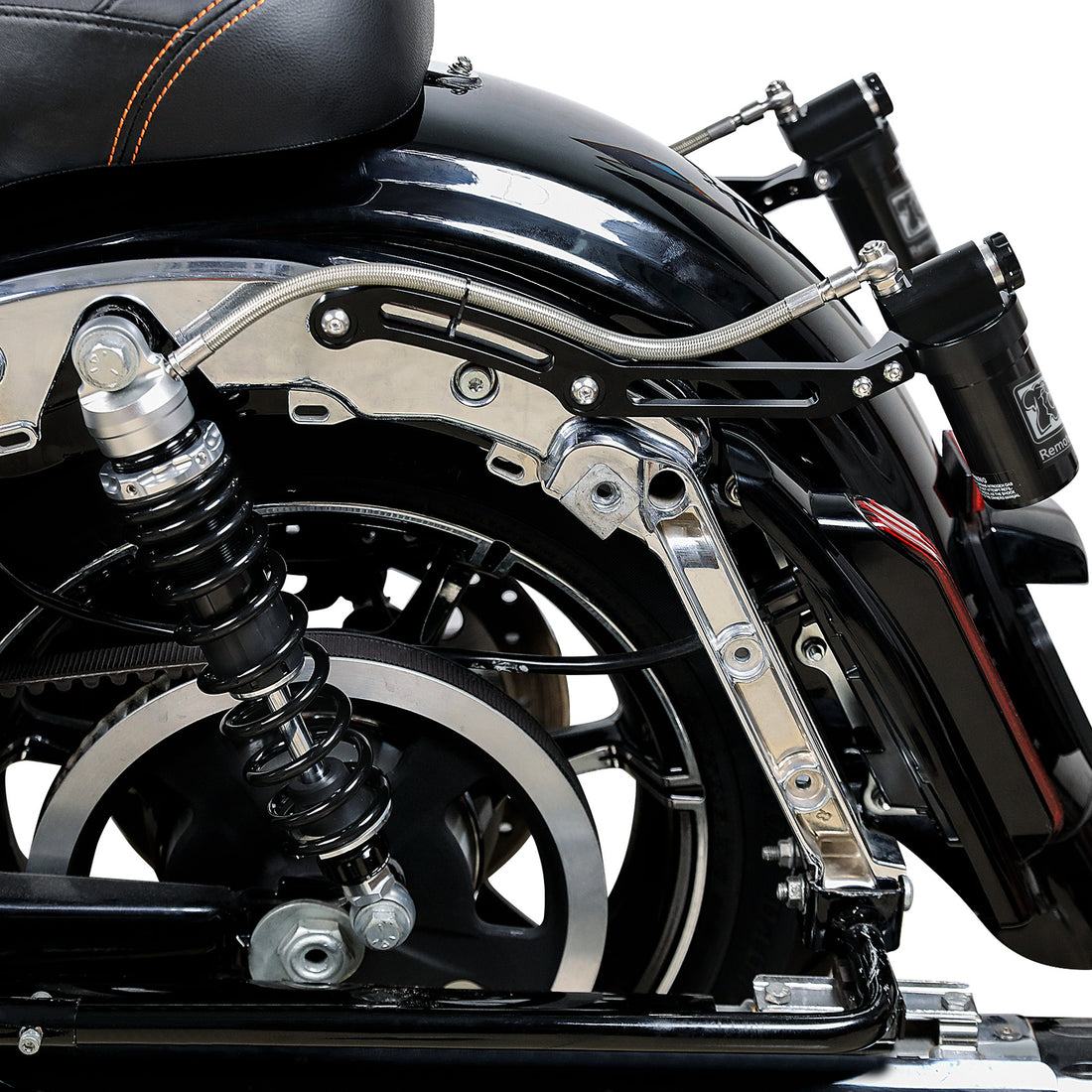 Remote Reservoir Rear Suspensions Shocks Fit For Harley Street Road Glide 14-24