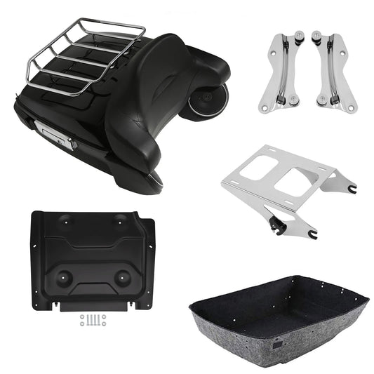 King Trunk Pad LED Light Rack Speakers Mount Plate Fit For Harley Touring '14-26