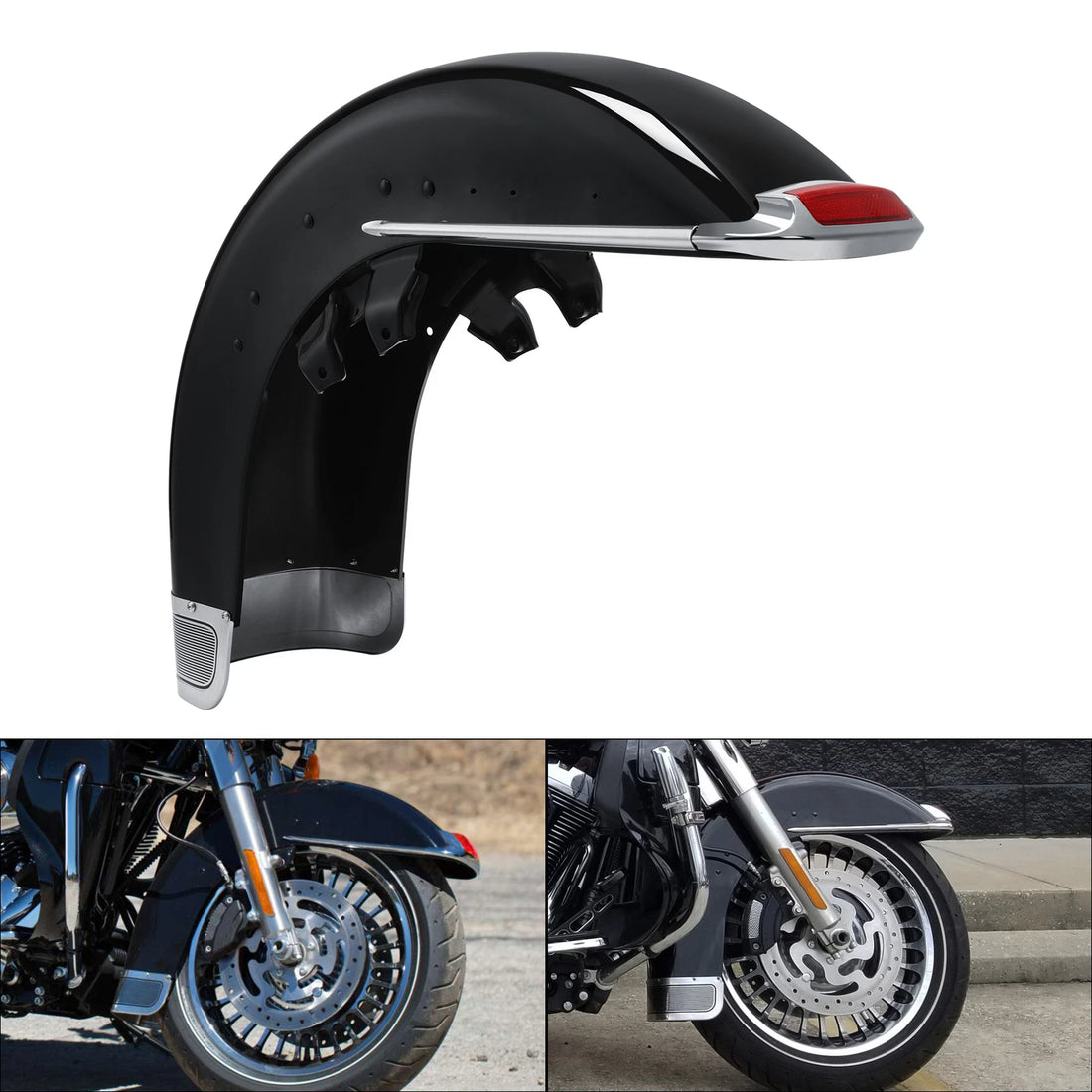 Black Front Fender Fit For Harley Road King Electra Glide 1989-2013