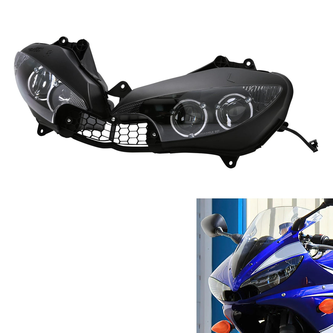 Front Headlight Head Light Assembly Fit For Yamaha YZF R6 03-05 YZF R6S 06-09 08