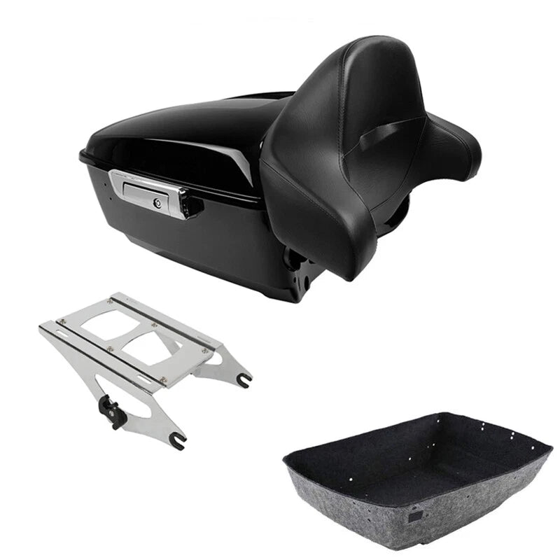 King Trunk Backrest Pad Mounting Rack Fit For Harley Street Electra Glide 14-26