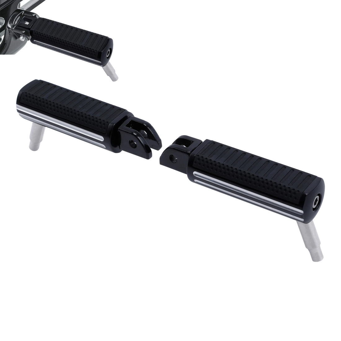 Fit For Harley Softail Street Bob 2018-2025 Gloss Black Driver Foot Pegs