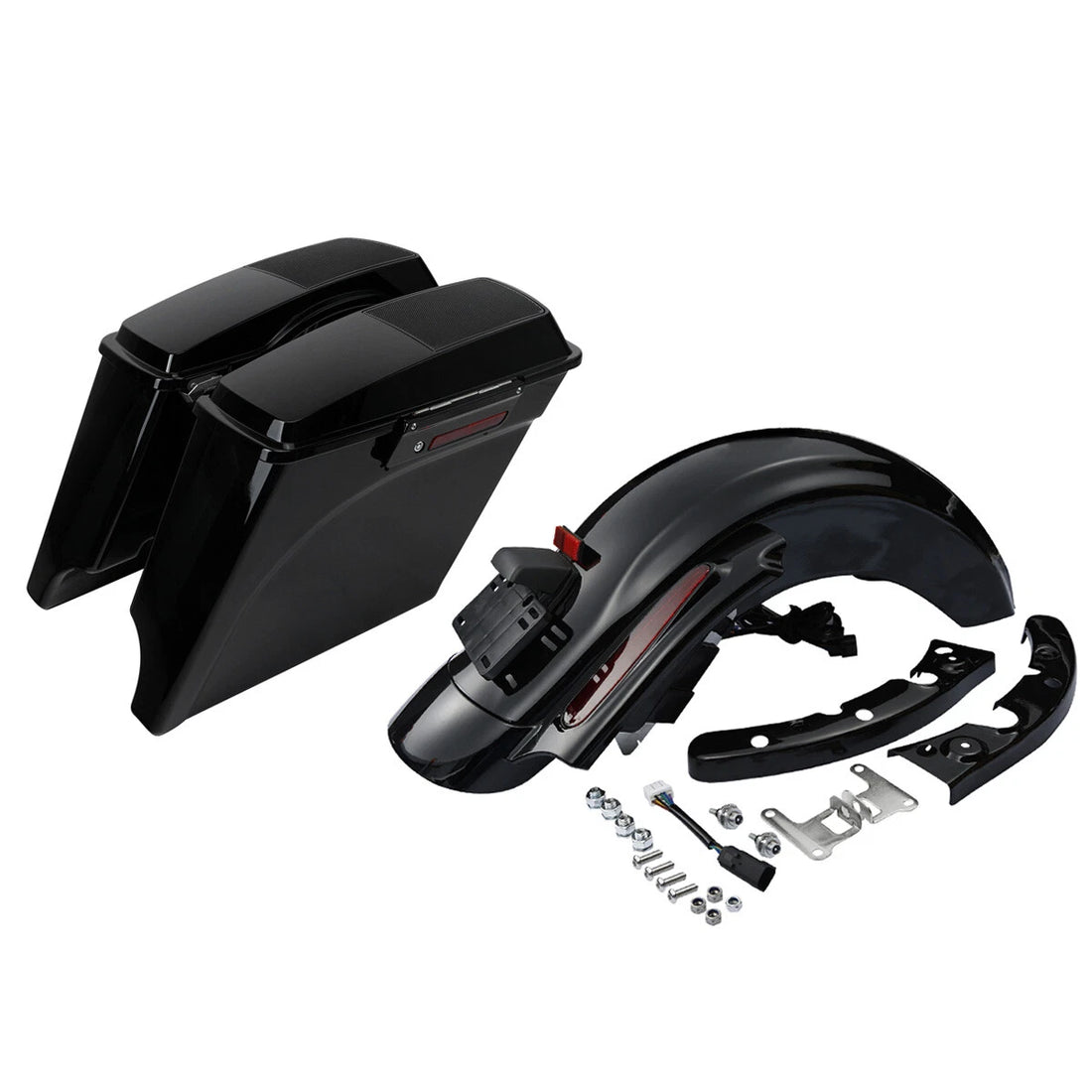 5" Stretched Saddlebags Speaker Lid & Rear Fender Fit For Harley Touring 09-2013