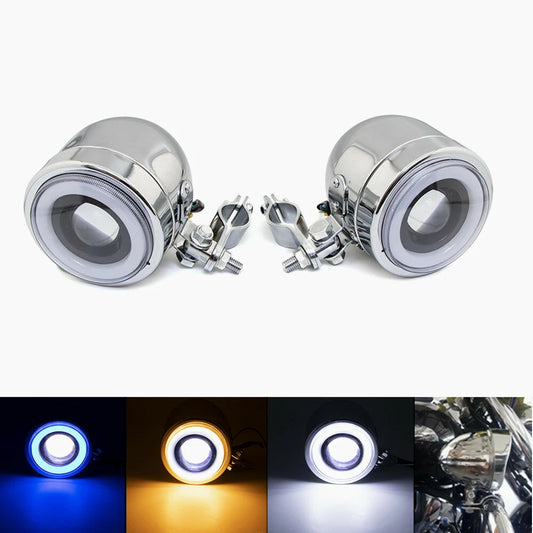 Metal LED Passing Spot Fog Light W/ Roll Cage Guard Bar Tube Mount Bracket Clamp