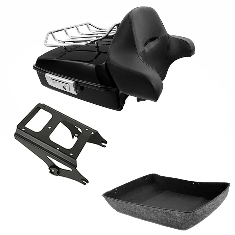 Chopped Trunk Rack Backrest Mount Fit For Harley Touring Road Glide 09-13