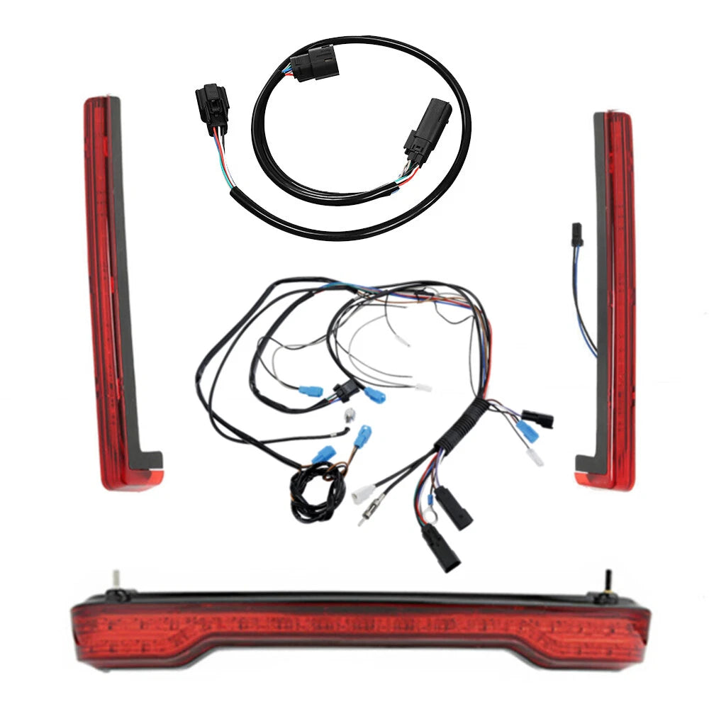 Brake Tail Light Side Markers & Wiring Harness Fit For Harley Touring 2014-2023