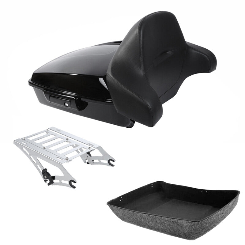 Chopped Tour Trunk Backrest Mount Rack Fit For Harley Street Road Glide 2014-26