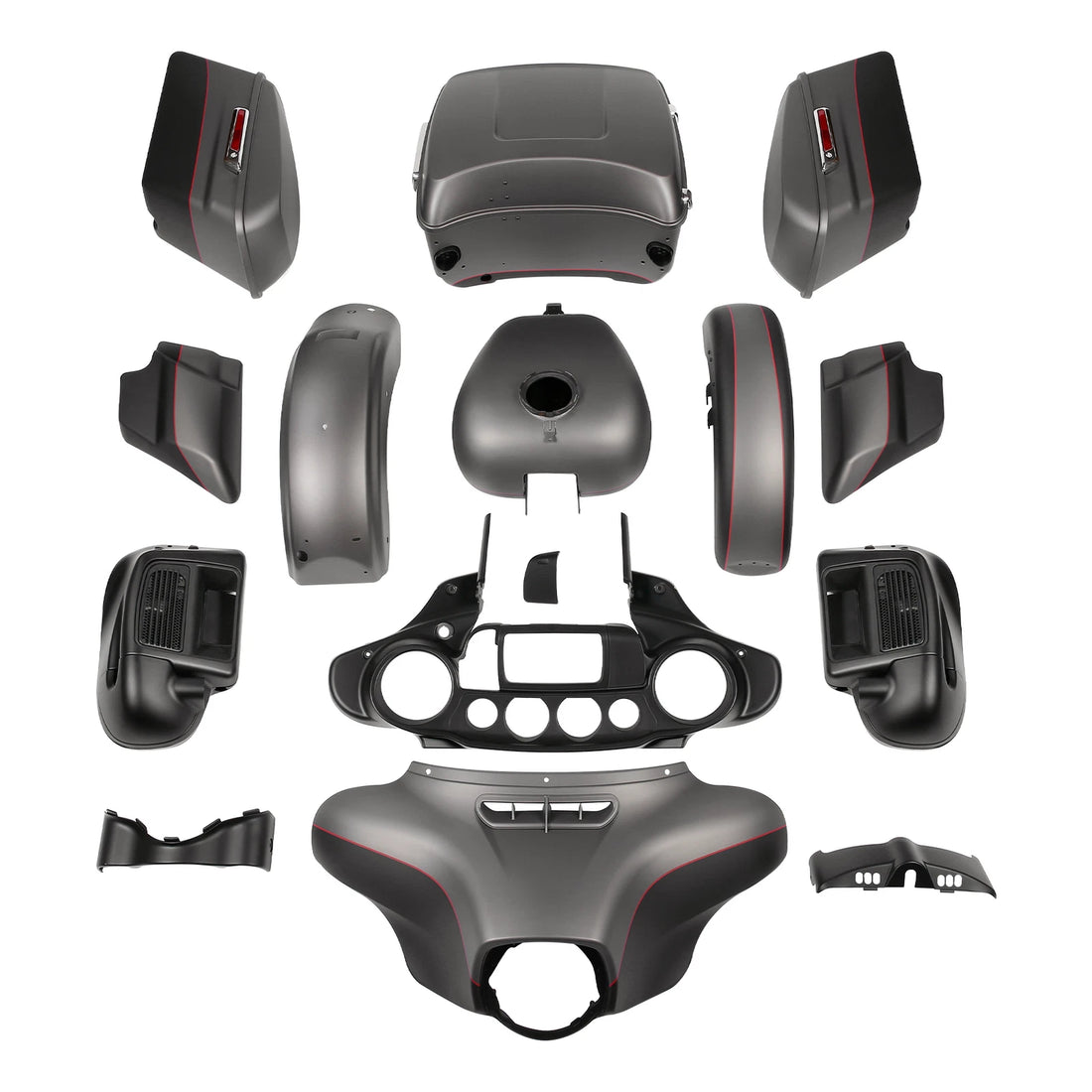 Fairings Bodywork Kit For Harley Electra Glide 14-24 Industrial Gray/Black Denim