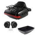 King Trunk Pad Backrest Rack LED Light Speaker Fit For Harley Street Glide 14-26
