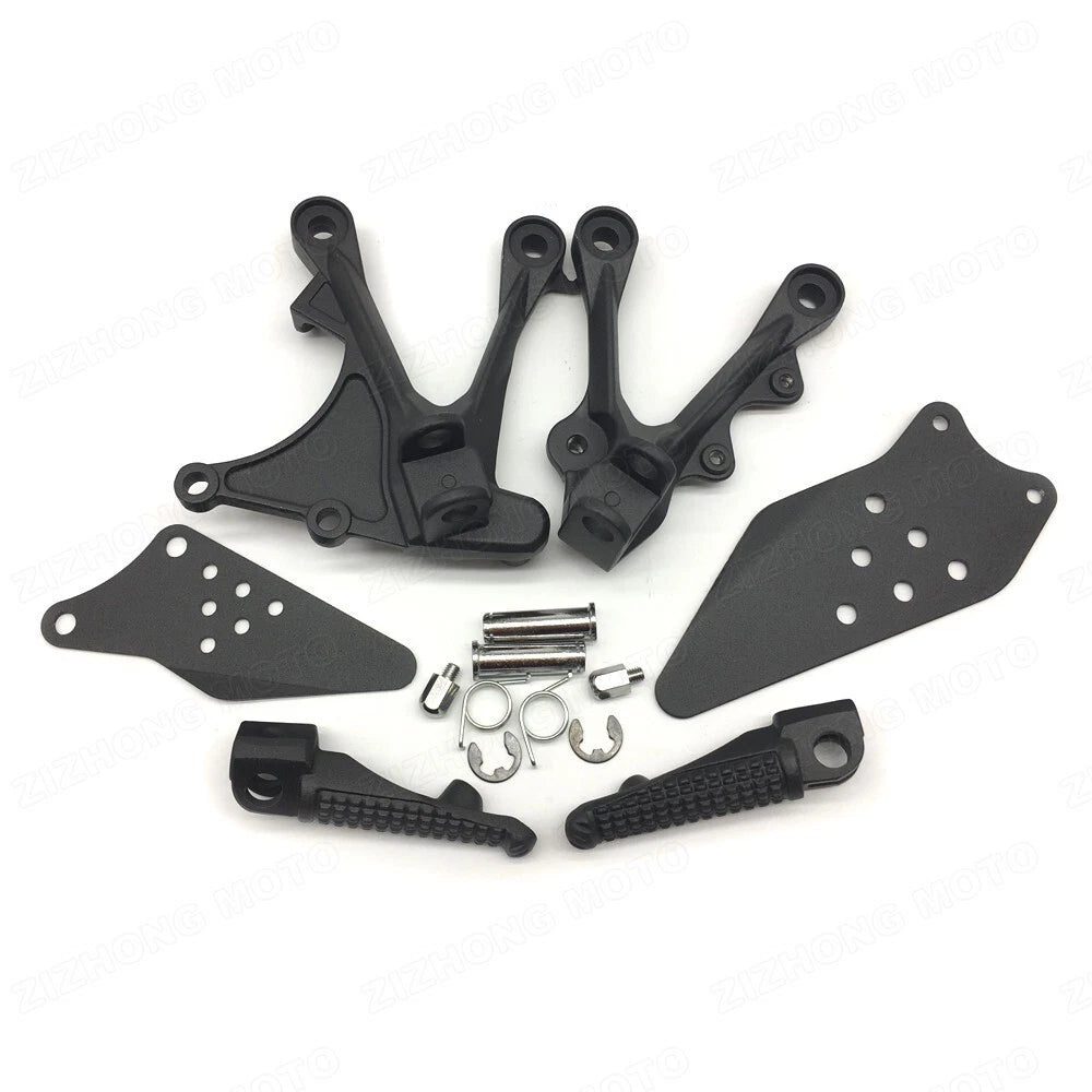 Driver Front Foot Pegs Bracket Black Fit for Kawasaki Ninja ZX6R ZX636 2005-2008
