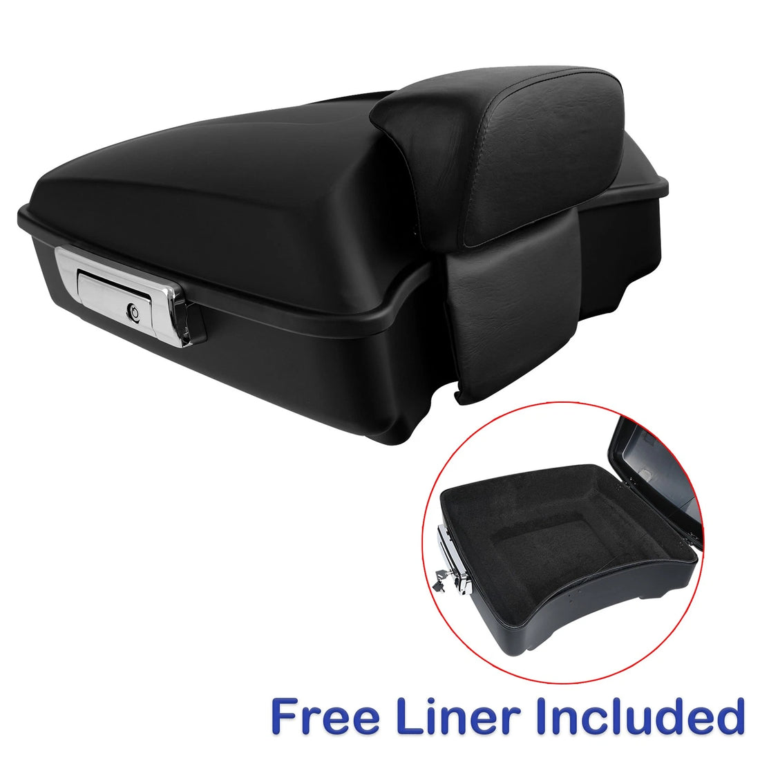 Matte Black Chopped Trunk Backrest Pad Fit For Harley Touring 2014-2025