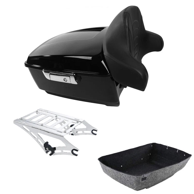 King Trunk Backrest Chrome Mount Rack Fit For Harley Touring Road Glide 14-2026