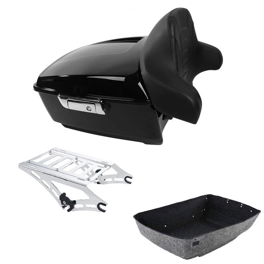 King Trunk Backrest Chrome Mount Rack Fit For Harley Touring Road Glide 14-2026