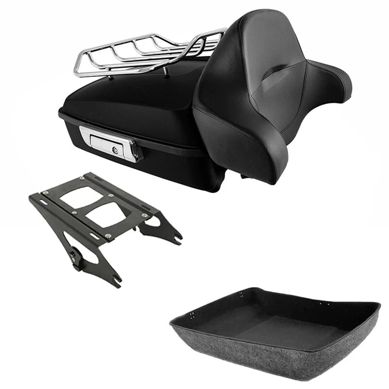 Matte Black Chopped Trunk Backrest Mount Rack Fit For Harley Road Glide 14-2026