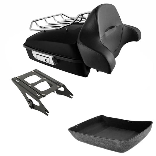Matte Black Chopped Trunk Backrest Mount Rack Fit For Harley Road Glide 14-2026