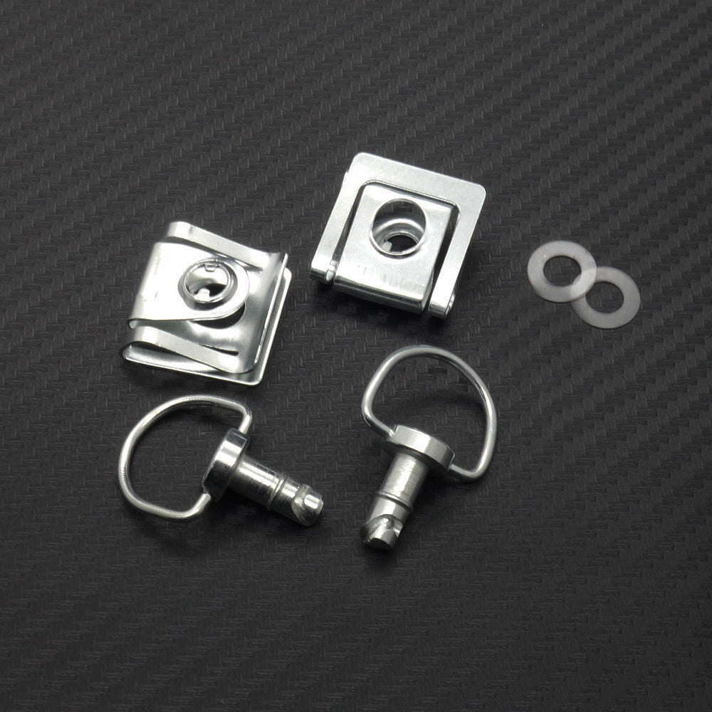 Motorcycle Silver Quick Release D-ring Turn Race Fairing Fastener
