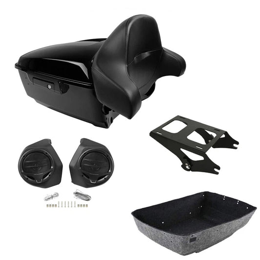King Trunk Mount Speakers Backrest Pad Fit For Harley Touring Road Glide 14-2026