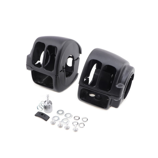 Black Switch Housing Cover Kit For Harley Sportster 1200 Dyna Softail Touring