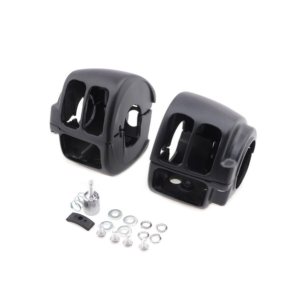 Black Switch Housing Cover Kit For Harley Sportster 1200 Dyna Softail Touring