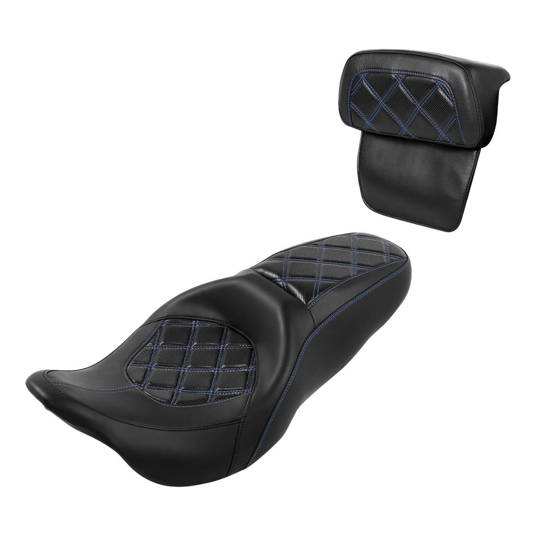 Two-Up Driver Passenger Seat w/ Backrest Pad Fit For Harley Street Glide 2014-23