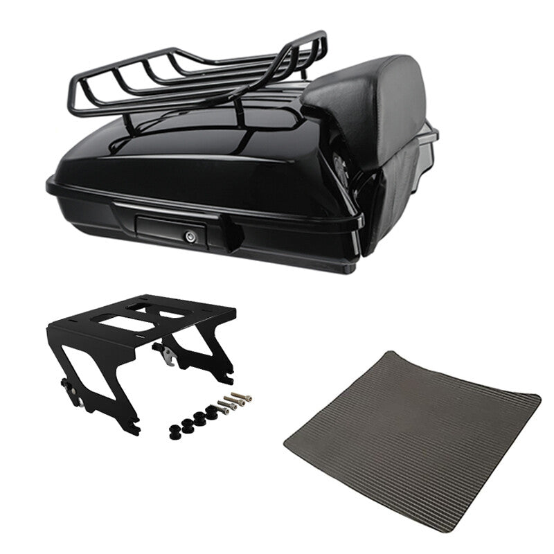 Black Razor Trunk Pad Rack Solo Mount Fit For Harley Low Rider Fxlrst 18-25
