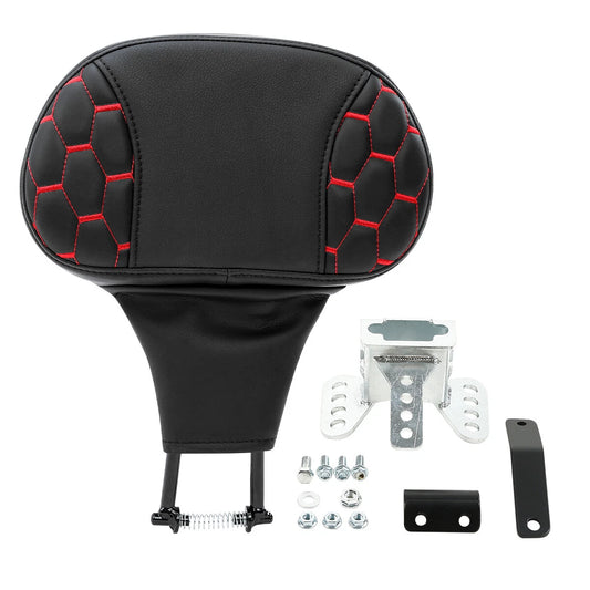 Black Red Driver Rider Backrest Fit For Harley Touring Road Street Glide 09-23