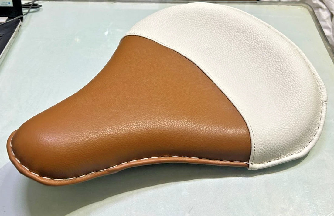 Dual Leather Deep Dish Solo Seat Fit For Harley Bobber Chopper Sportster