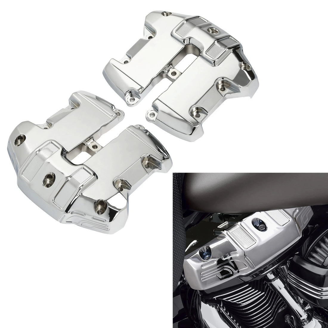 Fit For Harley Touring Electra Road Glide Rocker Box Covers L&R Upper 17-25
