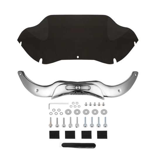 9.5'' Windshield Windscreen & Chrome Trims Fit For Harley Road Glide 2004-2013