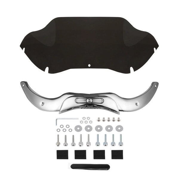 9.5'' Windshield Windscreen & Chrome Trims Fit For Harley Road Glide 2004-2013