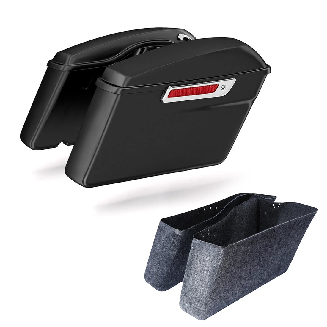 Matte Black Hard Saddlebags Fits For Harley Touring Road Street Glide 2014-2024