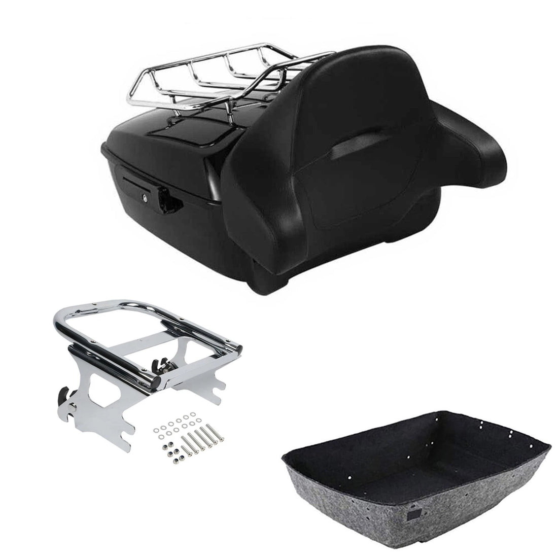 King Trunk Backrest Pad Mounting Rack Fit For Harley Touring Electra Glide 97-08