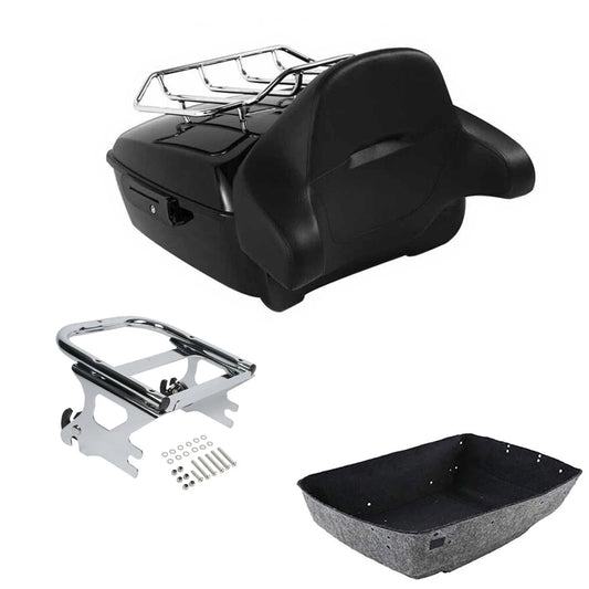 King Trunk Backrest Pad Mounting Rack Fit For Harley Touring Electra Glide 97-08