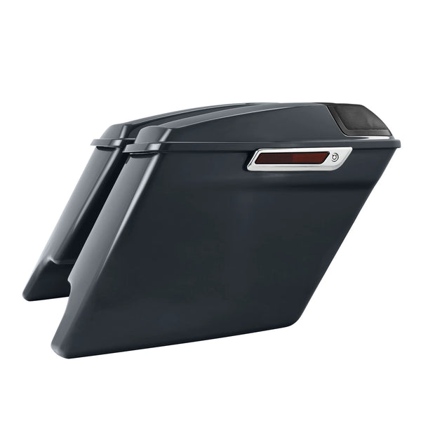 5" Stretched Saddlebags Fit For Harley Touring Road Glide 2014-2023 Gunship Gray