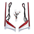 Chrome LED Vertical Rear Light Strips Red Lens Fit For Honda Goldwing 1800 12-17
