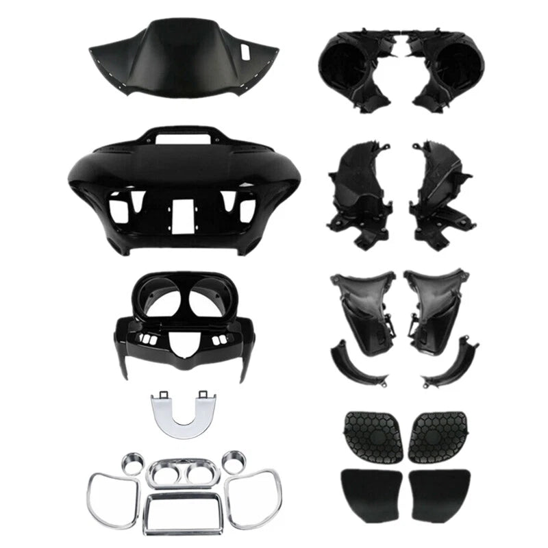 Vivid Black Fairings Speakers Glove Box Air Duct Fit For Harley Road Glide 15-24