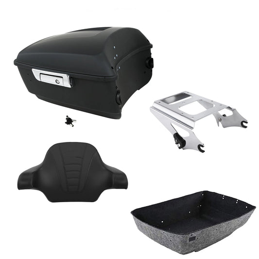 Matte Black King Trunk Backrest Mount Rack Fit For Harley Electra Glide 09-13 US