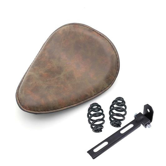 Retro Synthetic Leather Driver Seat Spring & Bracket For Harley Chopper Custom