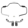 Mustache Engine Guard Highway Bar Footpegs Pegs Fit For Harley Softail 2000-2017