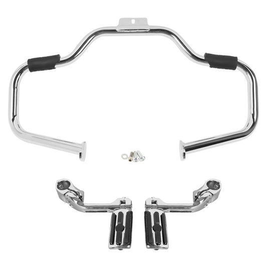 Mustache Engine Guard Highway Bar Footpegs Pegs Fit For Harley Softail 2000-2017